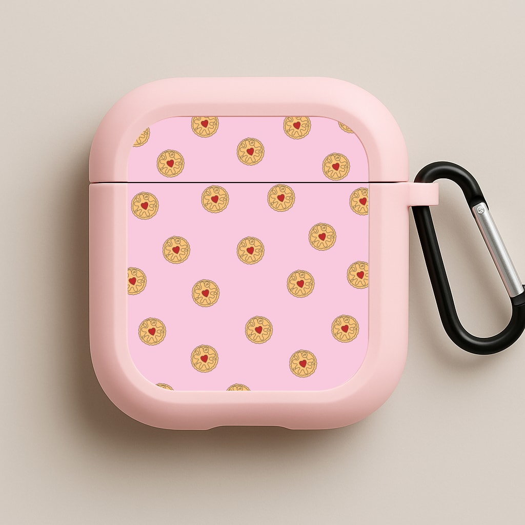 Jammy Doggers - Biscuits Patterns Pink AirPods Case
