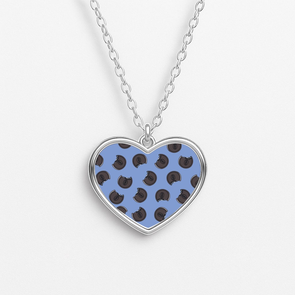 Oreos - Biscuits Patterns Heart Necklace