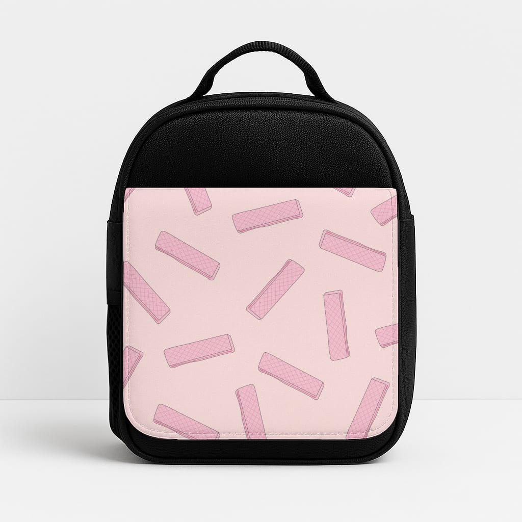 Pink Waffers - Biscuits Patterns Insulated Lunchbox