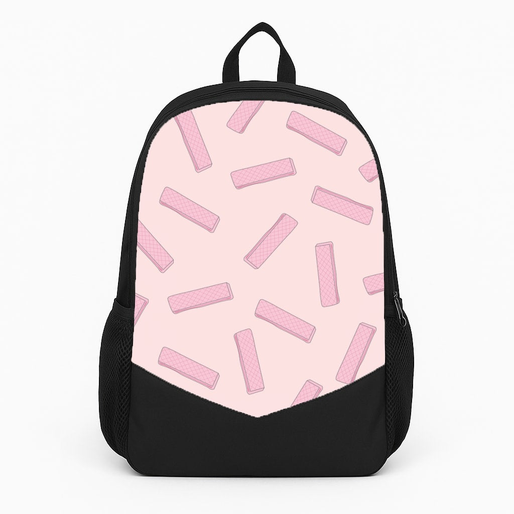 Pink Waffers - Biscuits Patterns Large Backpack