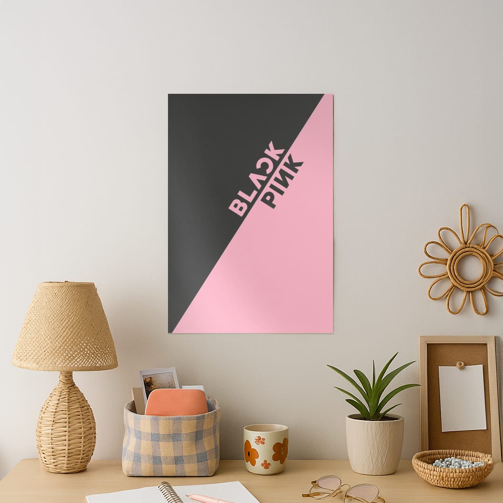 Diagonal Girl K-Pop Band Logo Art Print