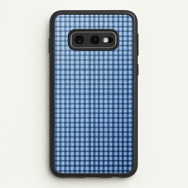 Back to Casics - Blue Gingham Weave Phone Case - Galaxy S10e / Standard