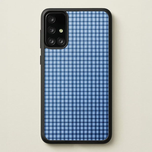 Back to Casics - Blue Gingham Weave Phone Case - Galaxy A71 / Standard