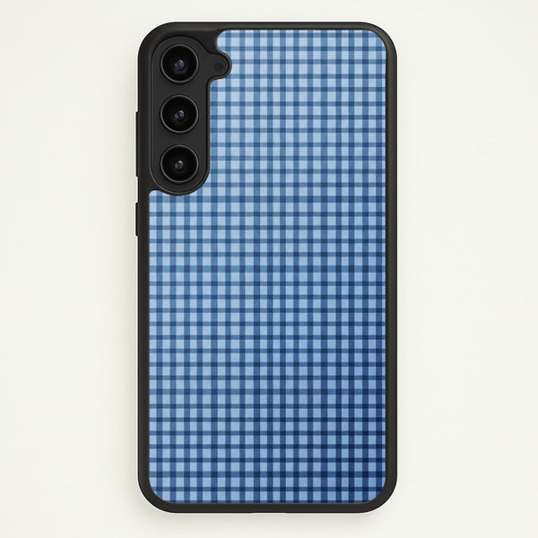 Back to Casics - Blue Gingham Weave Phone Case - Galaxy S23 Plus / Standard