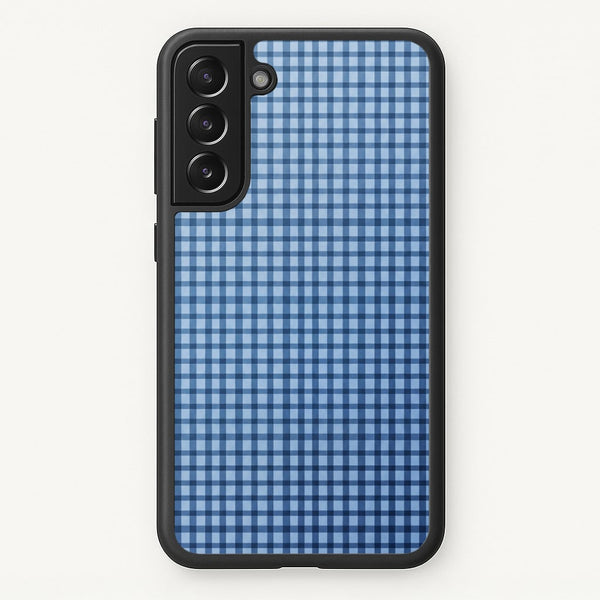 Back to Casics - Blue Gingham Weave Phone Case - Galaxy S21FE / Standard