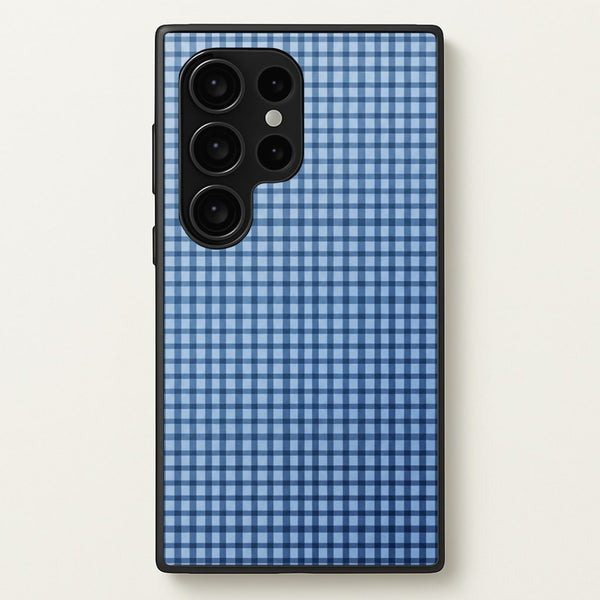 Back to Casics - Blue Gingham Weave Phone Case - Galaxy S24 Ultra / Standard