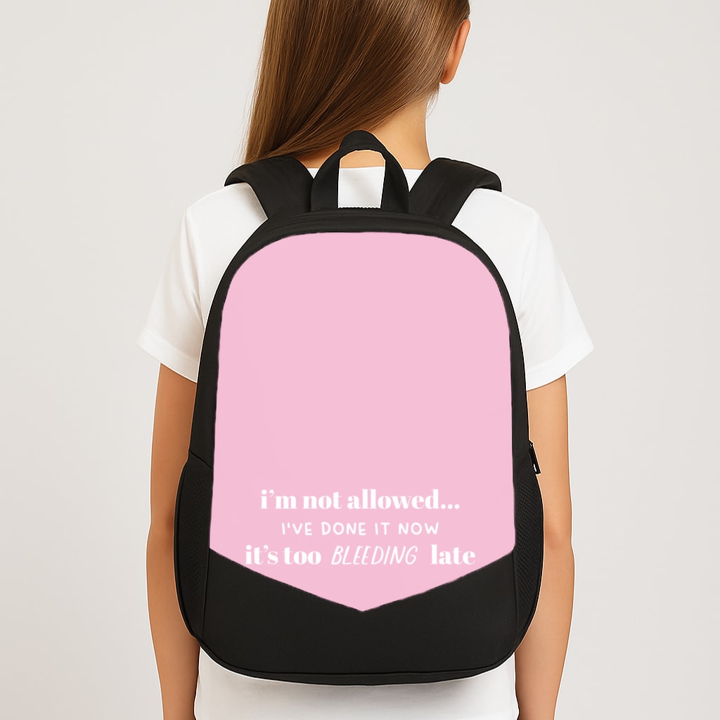 It's Too Bleeding Late - British Pop Culture Backpack