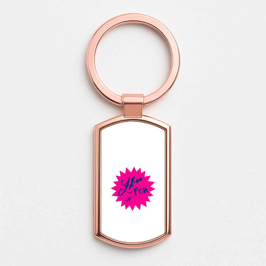 One Pound Fish - British Pop Culture Rose Gold Keyring