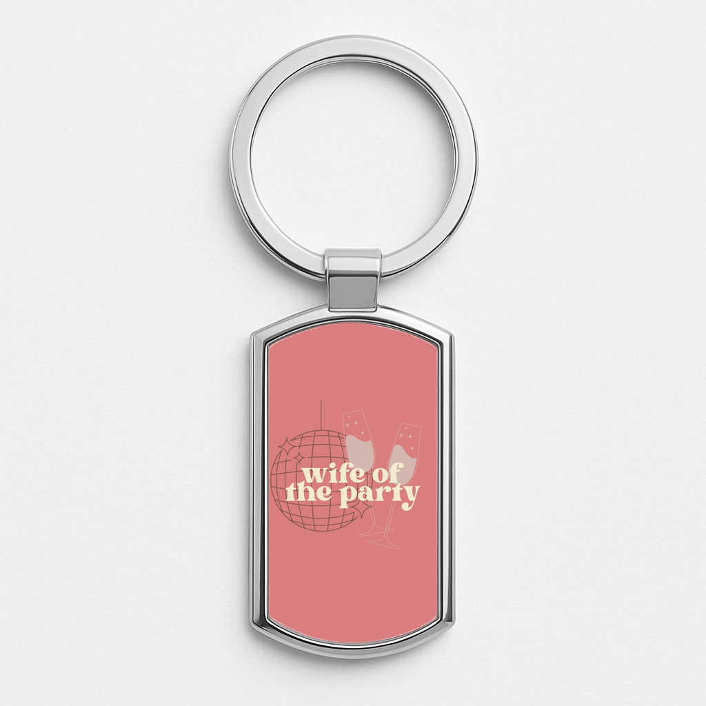 Wife Of The Party - Bridal Silver Keyring