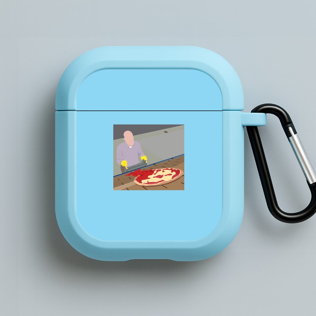 Pizza On The Roof Blue AirPods Case