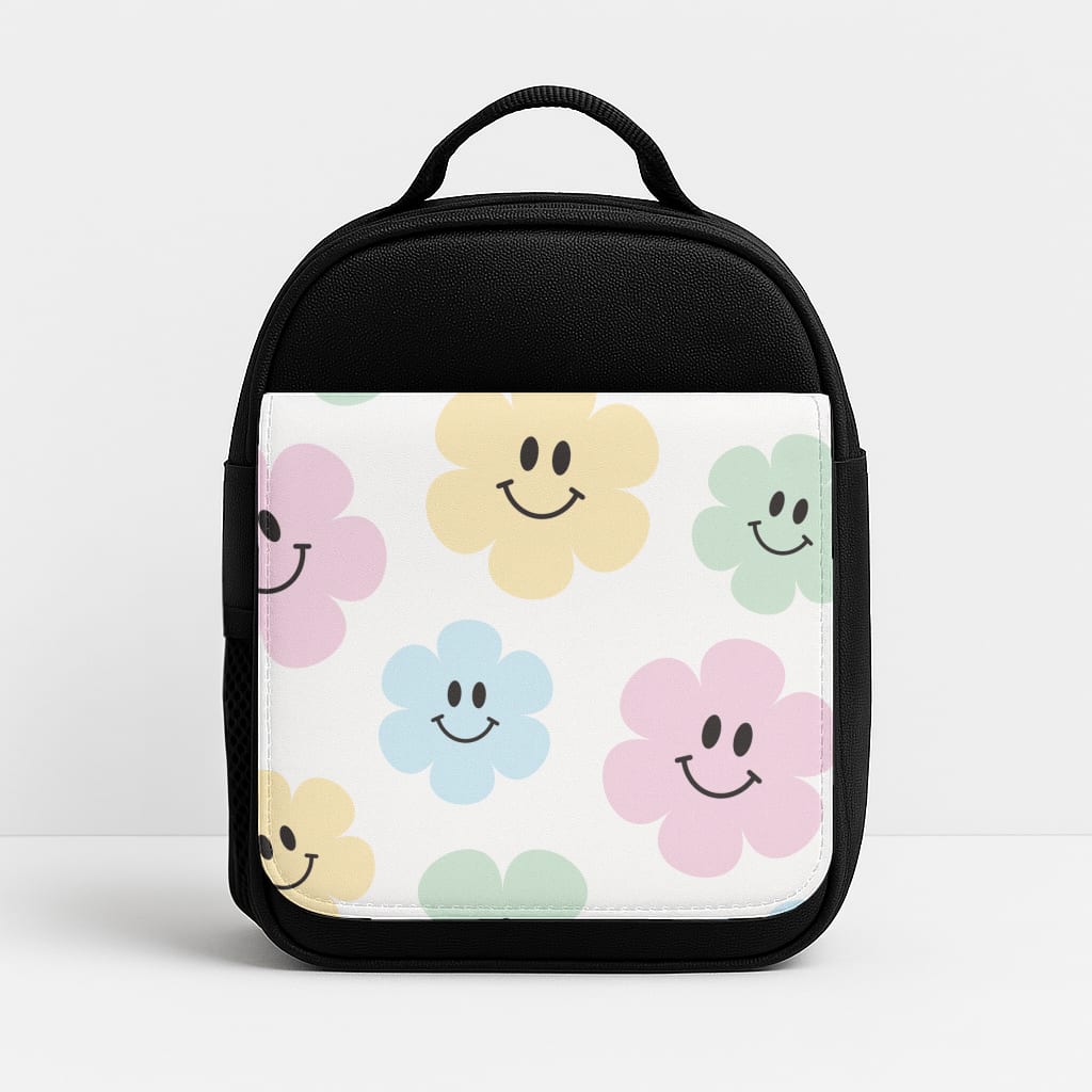 Pastel Smileys Lunchbox - Black