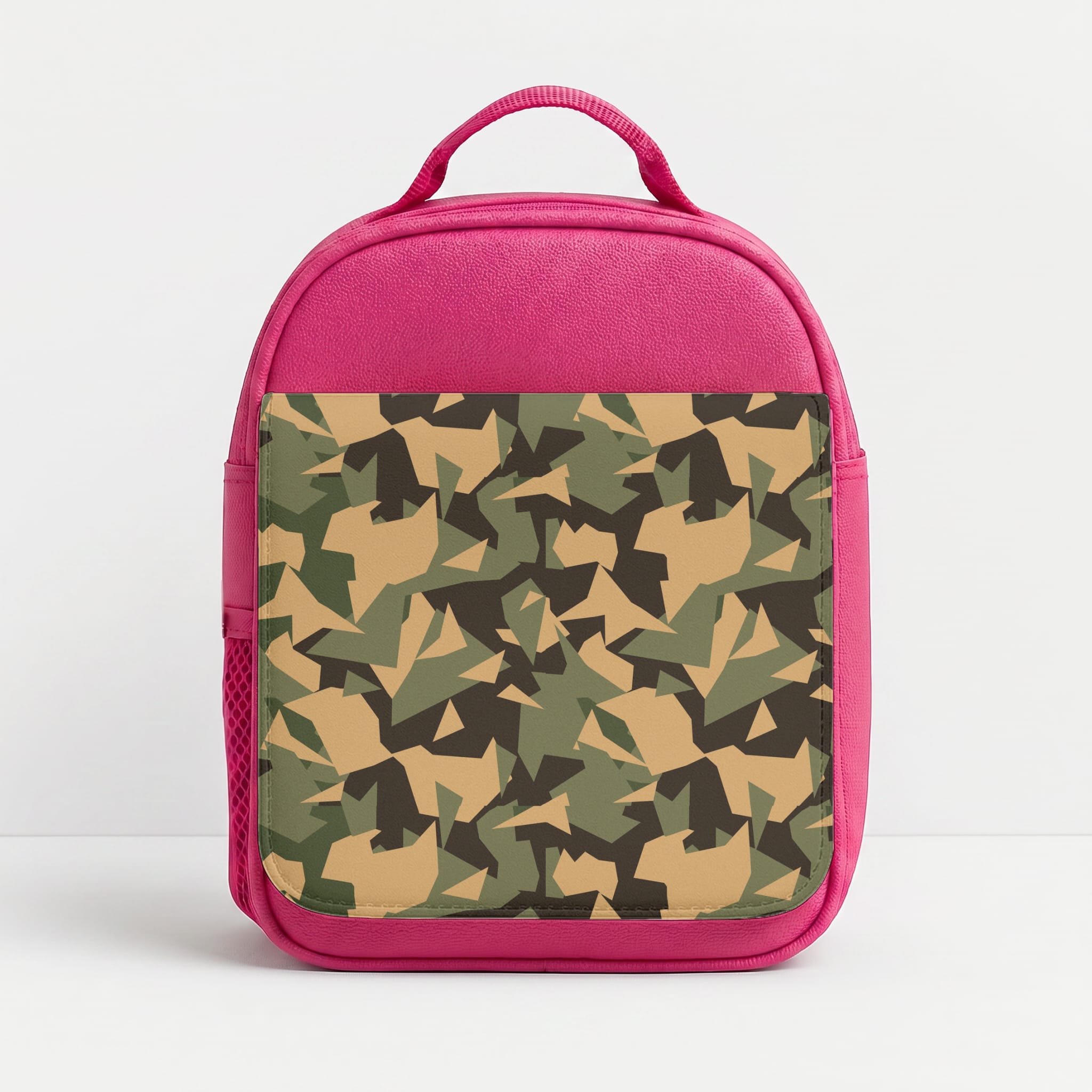 Green Geo Camo Lunchbox - Pink