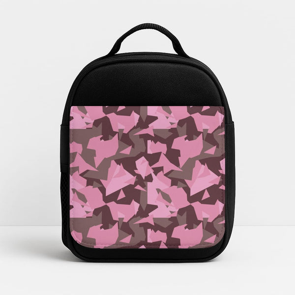 Pink Geo Camo Lunchbox - Black