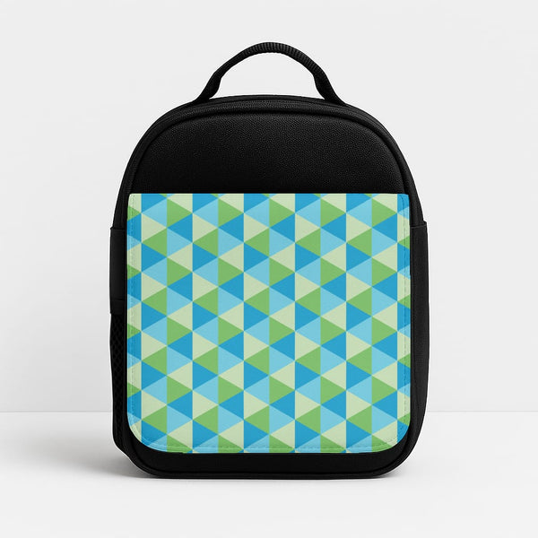 Green And Blue Prisms Lunchbox - Black