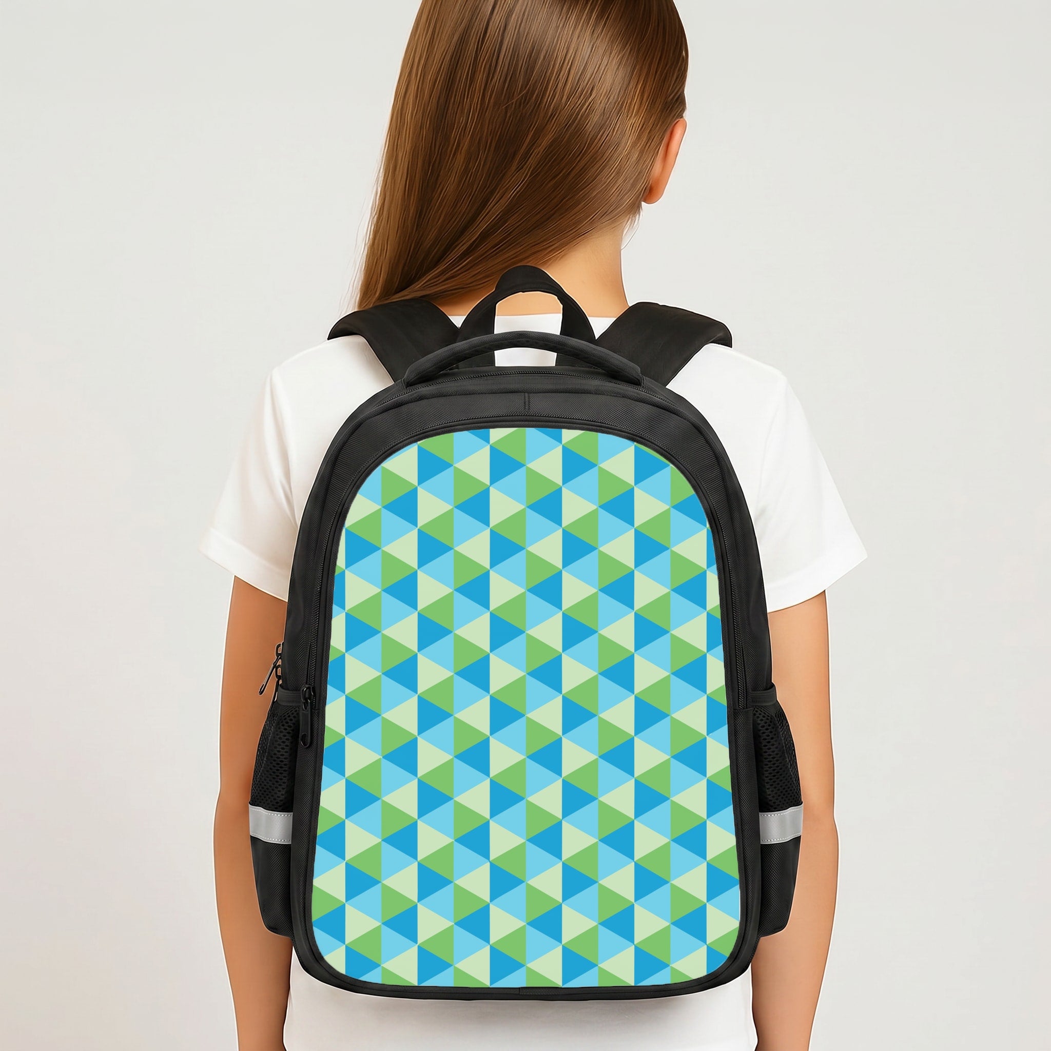 Green And Blue Prisms Backpack - Book Bag
