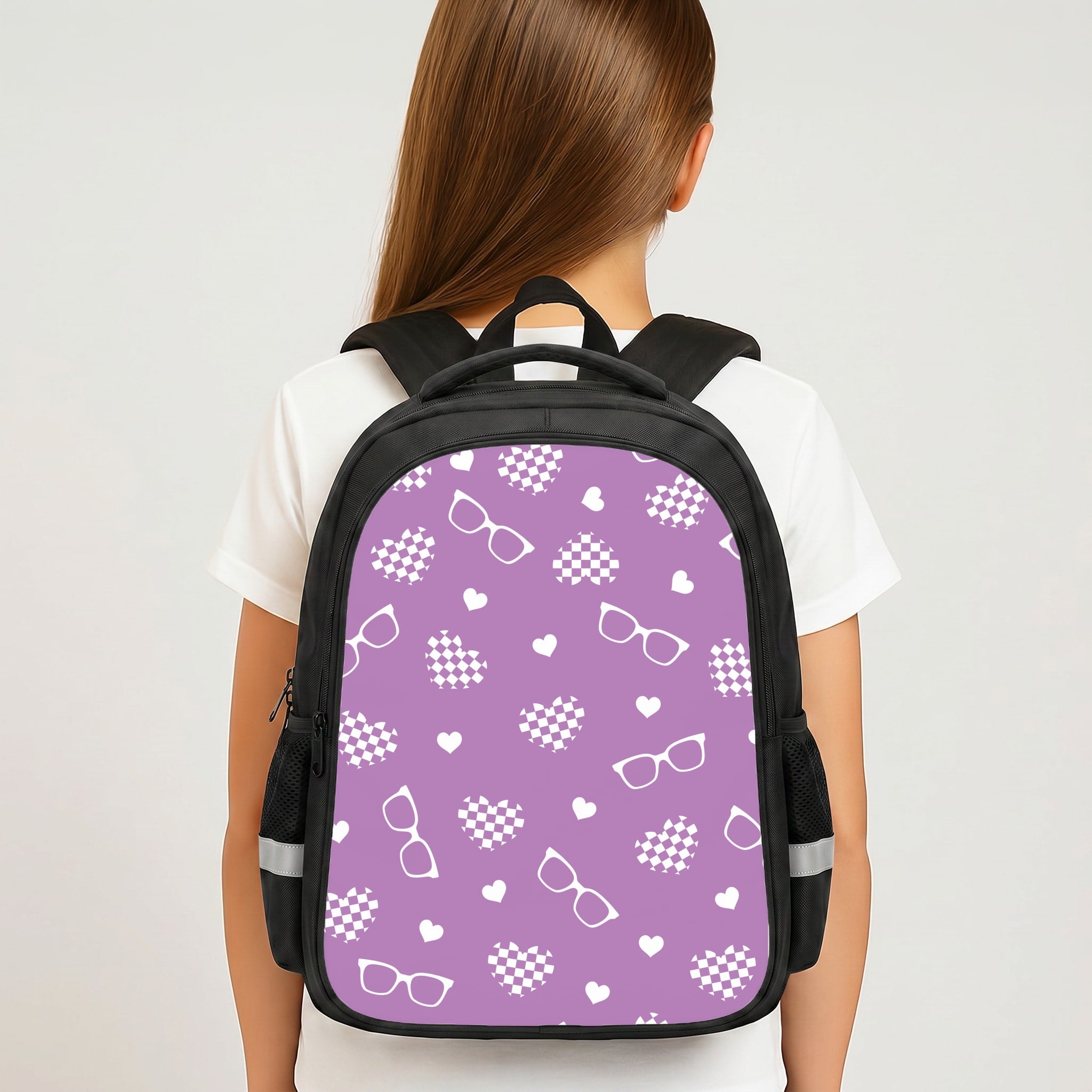 Retro Hearts n' Glasses Backpack - Book Bag