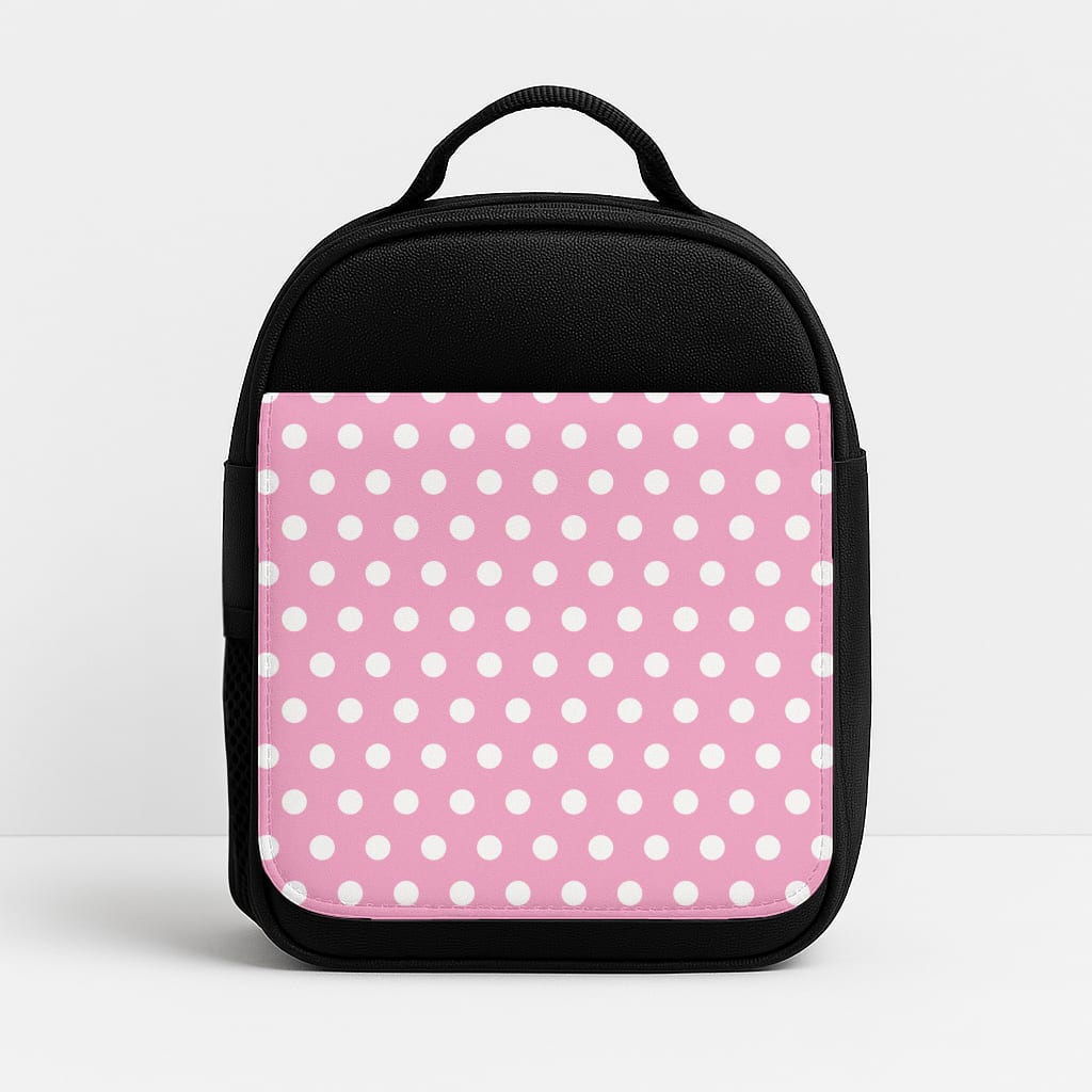 Pink Pin Dots Lunchbox - Black