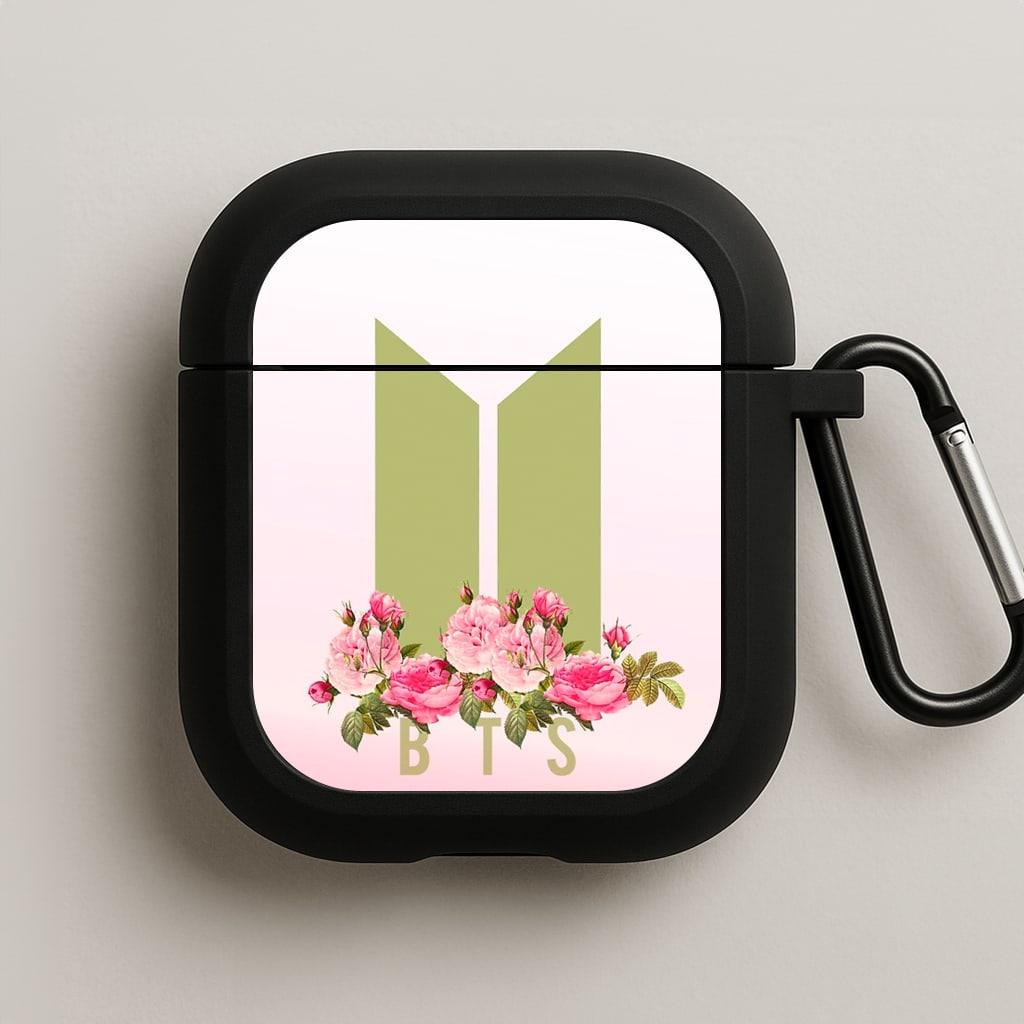Pink Ombre K-Pop Band Logo AirPods Case