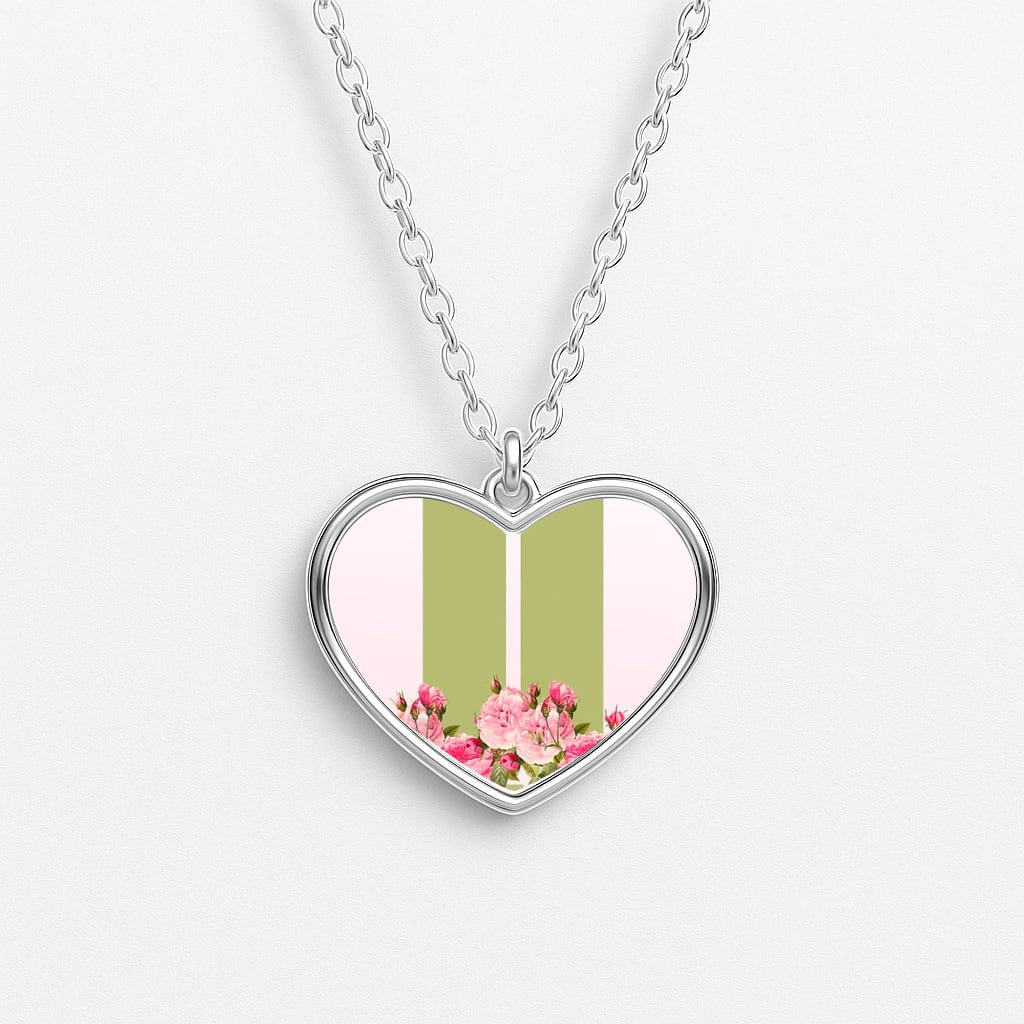 Pink Ombre K-Pop Band Logo Heart Necklace