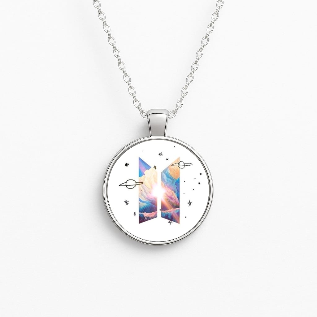 Space K-Pop Band Logo Circle Necklace