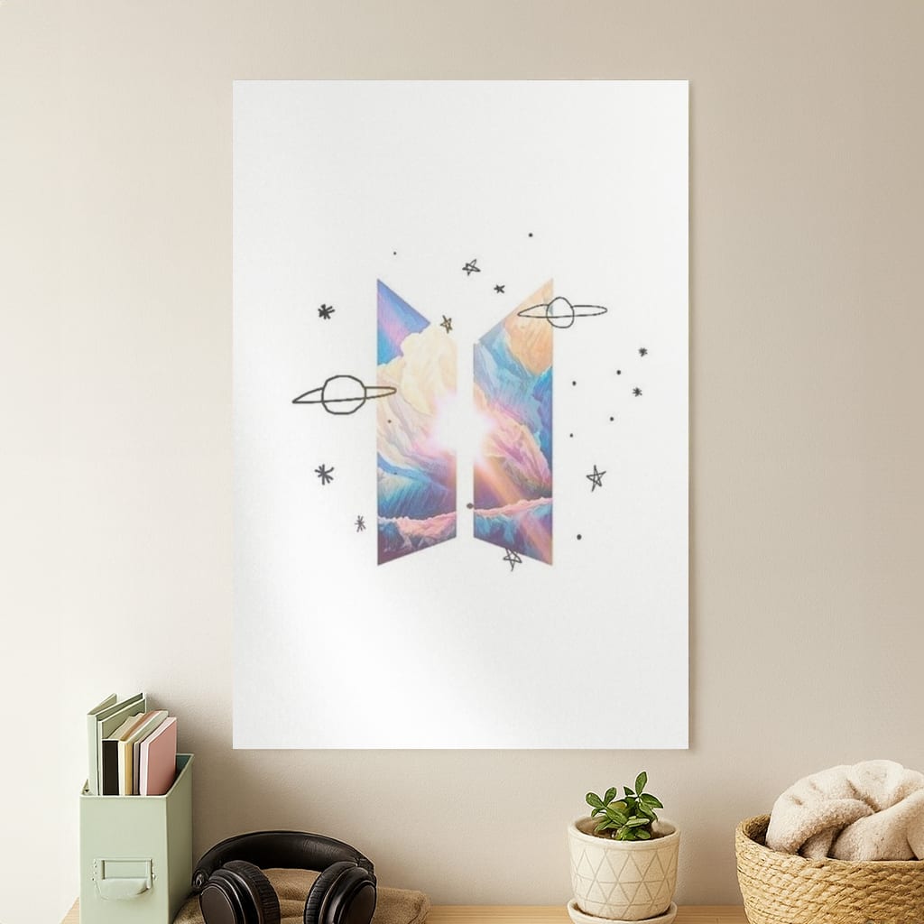 Space K-Pop Band Logo Poster