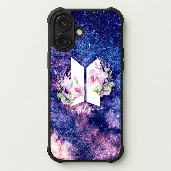 Galaxy Floral K-Pop Band Logo Phone Case — Bumper case