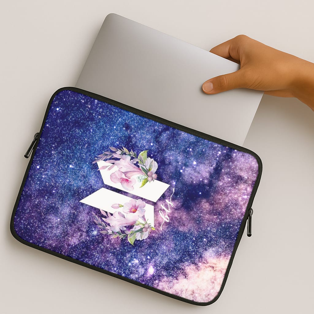 Galaxy Floral K-Pop Band Logo MacBook Case