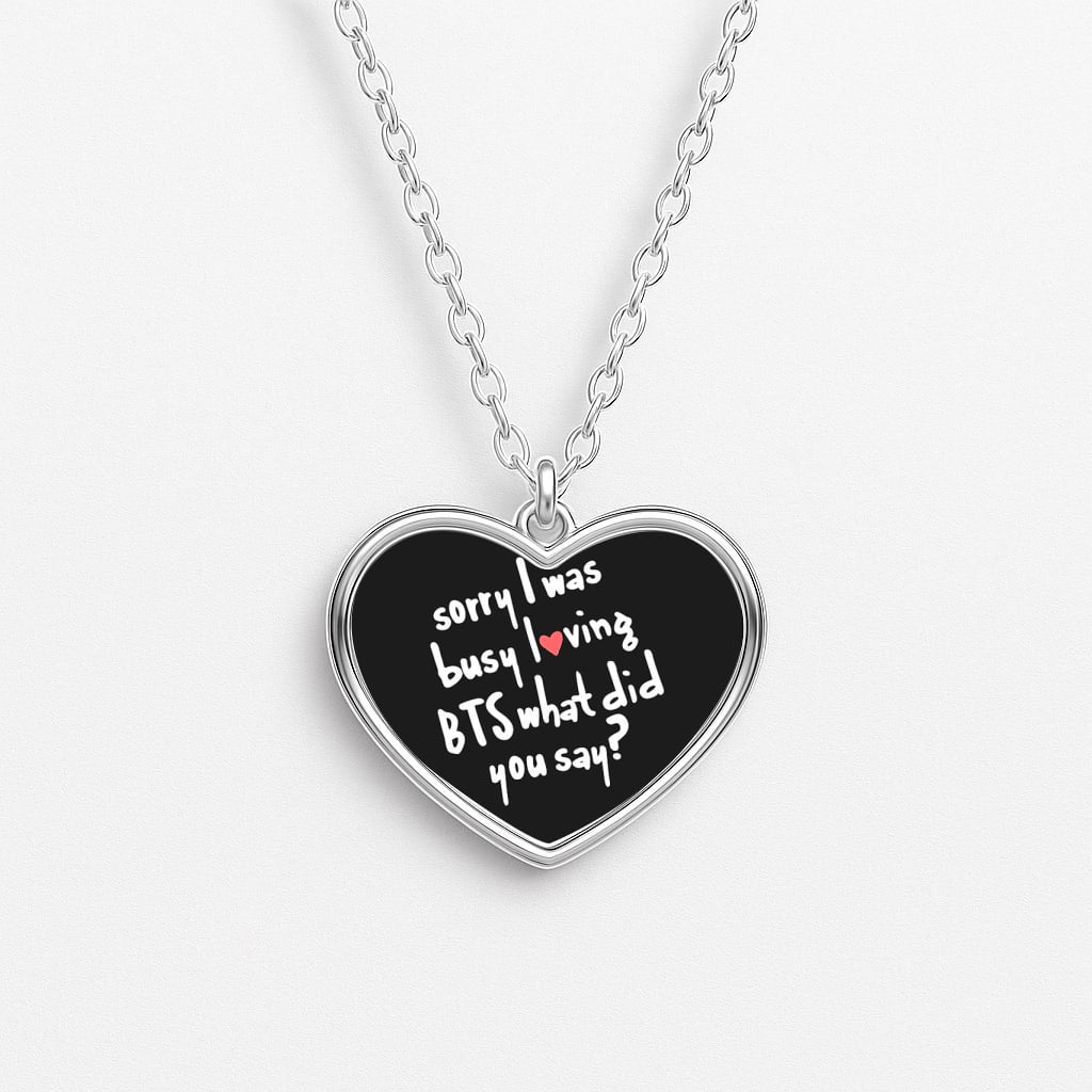 Sorry I Was Busy Loving K-Pop Band Heart Necklace