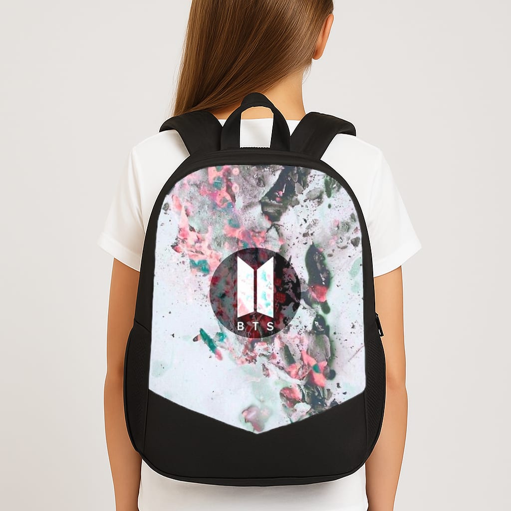 K-Pop Band Marble Logo Large School Bag