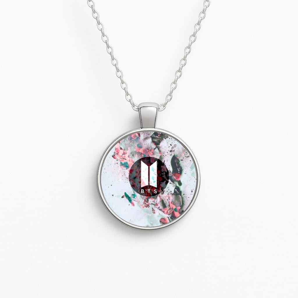 K-Pop Band Marble Logo Circle Necklace
