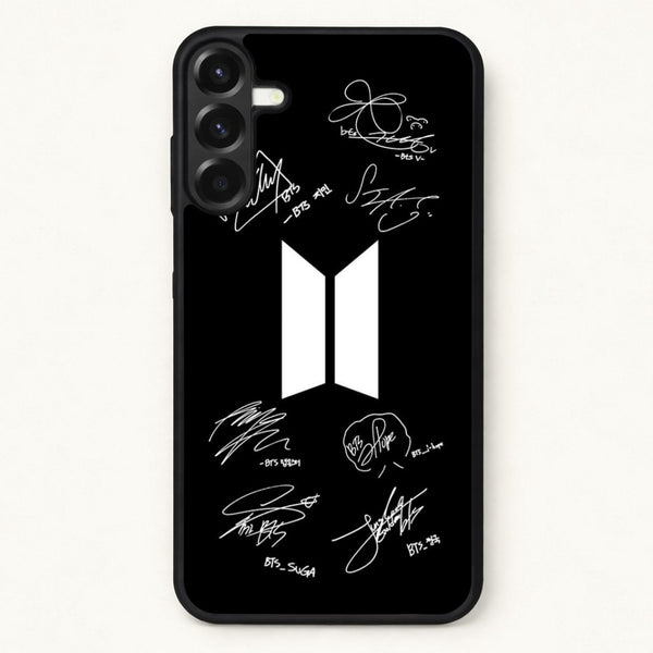 Black K-Pop Band Logo and Signatures Phone Case for Galaxy A17