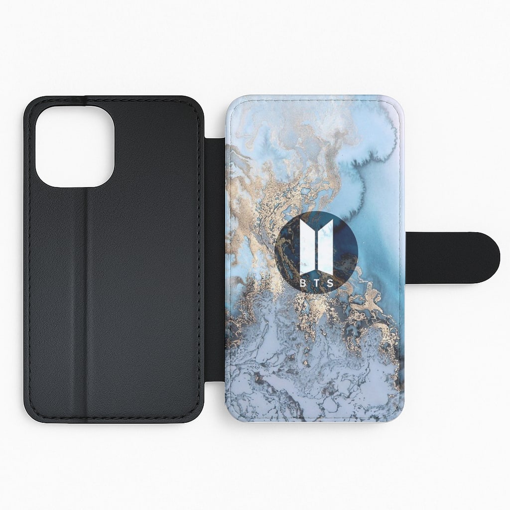 K-Pop Band Logo Marble Flip Wallet Phone Case