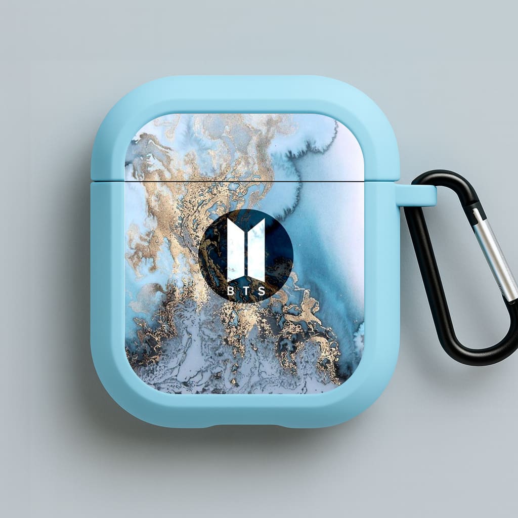 K-Pop Band Logo Marble Blue AirPods Case
