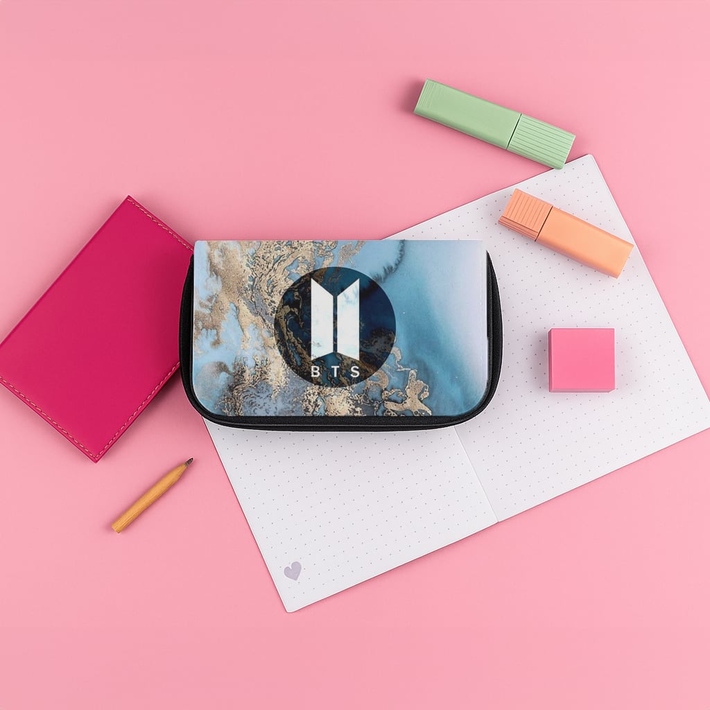 K-Pop Band Logo Marble Pencil Case