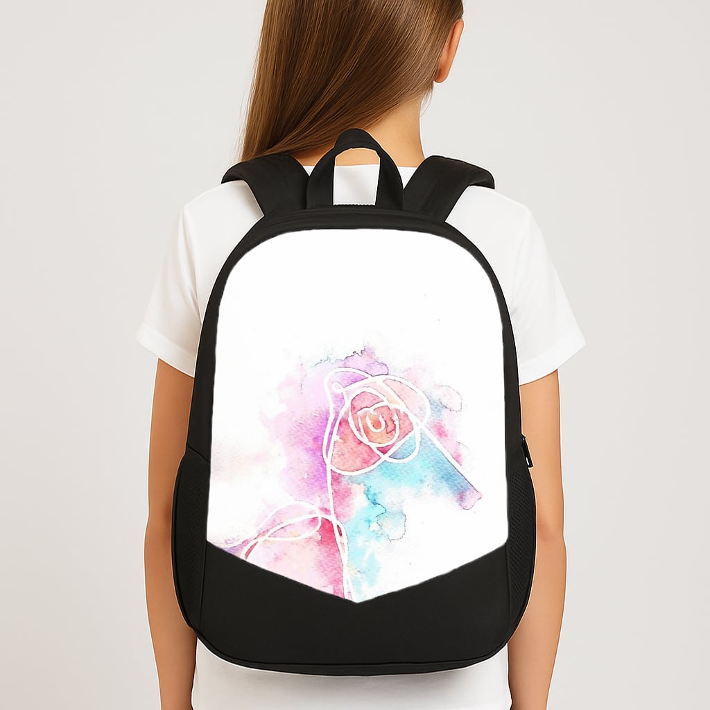 K-Pop Band Love Yourself Watercolour Painting Large School Bag