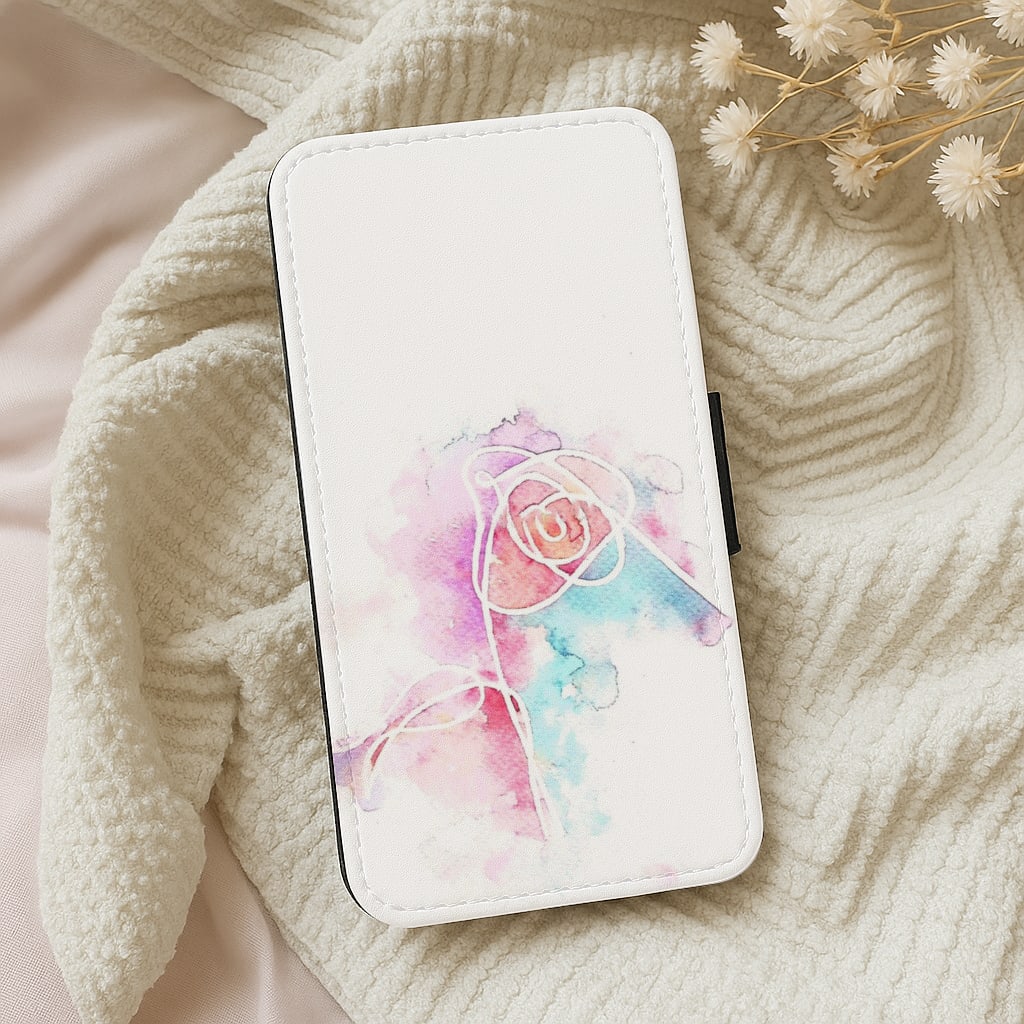 K-Pop Band Love Yourself Watercolour Painting Flip Wallet Phone Case