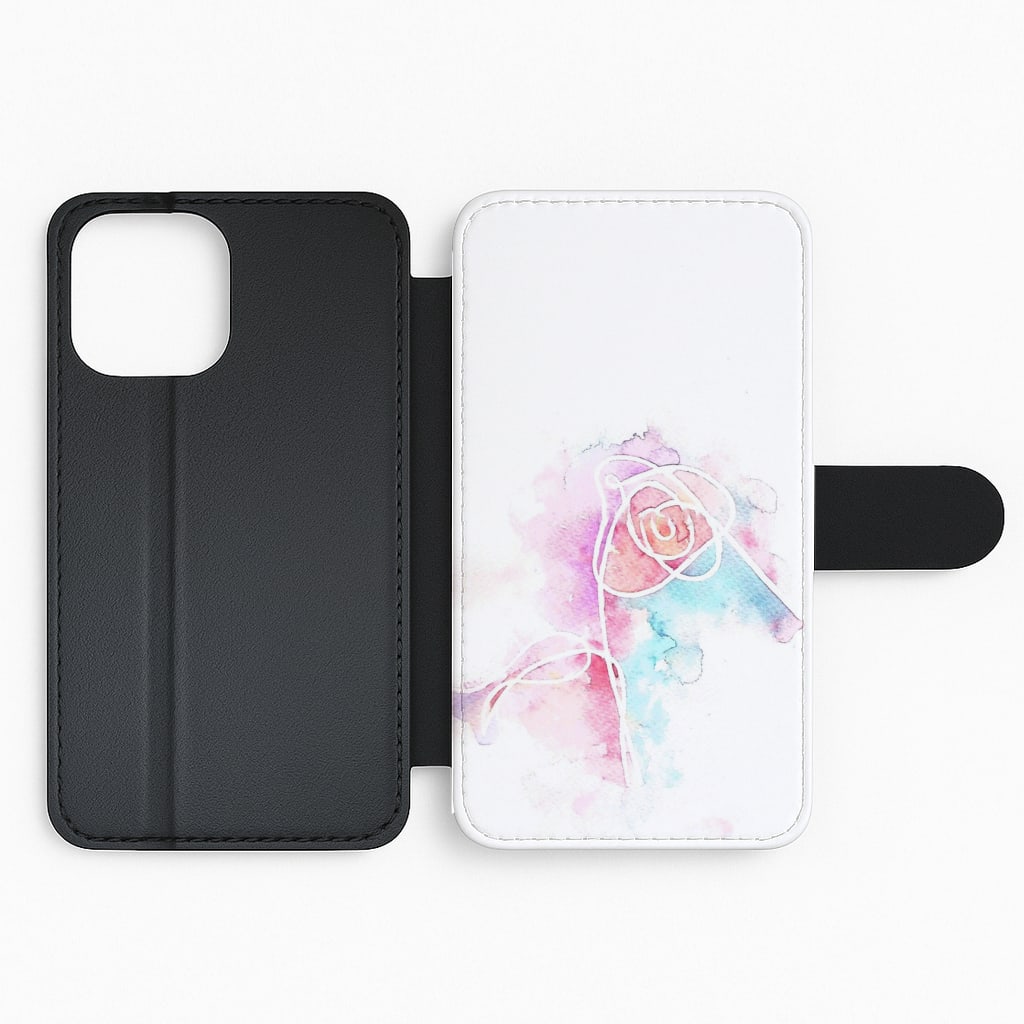 K-Pop Band Love Yourself Watercolour Painting Flip Wallet Phone Case