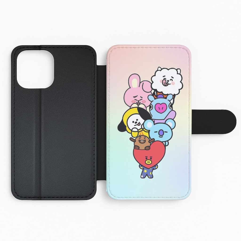 Pastel BT21 - K Pop Flip Wallet Phone Case
