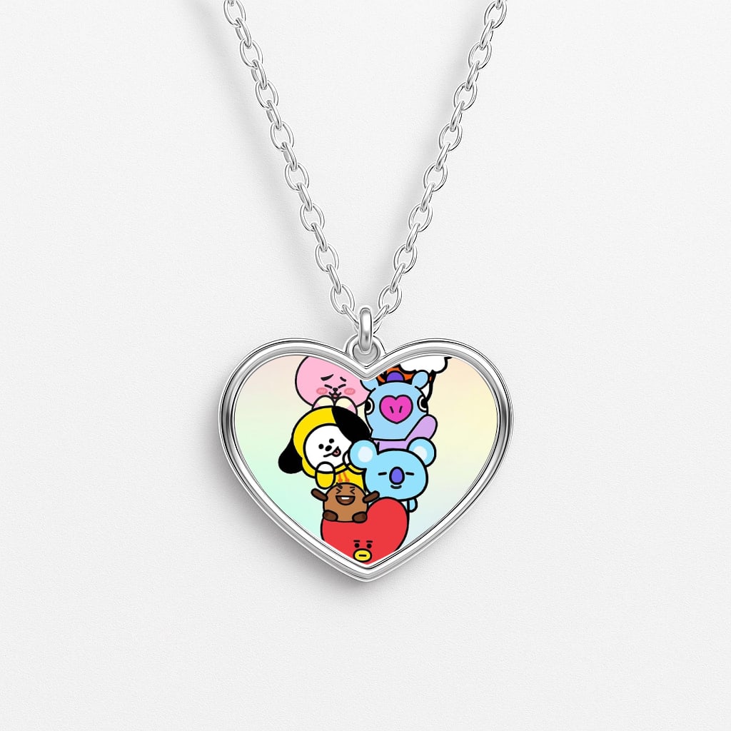 Pastel BT21 - K Pop Heart Necklace