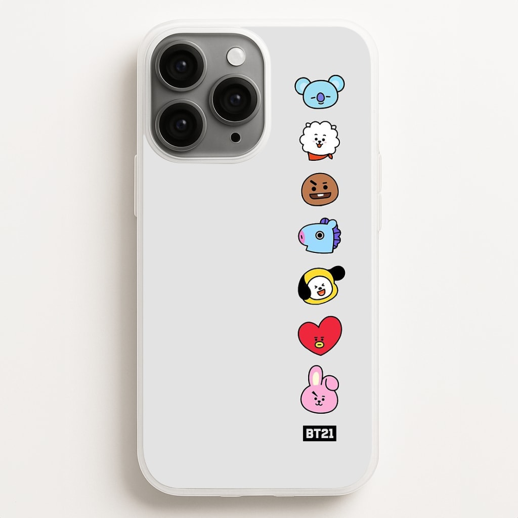 BT21 Vertical Faces - K Pop Phone Case for iPhone 12 Pro Max - BTS-028-12ProMax