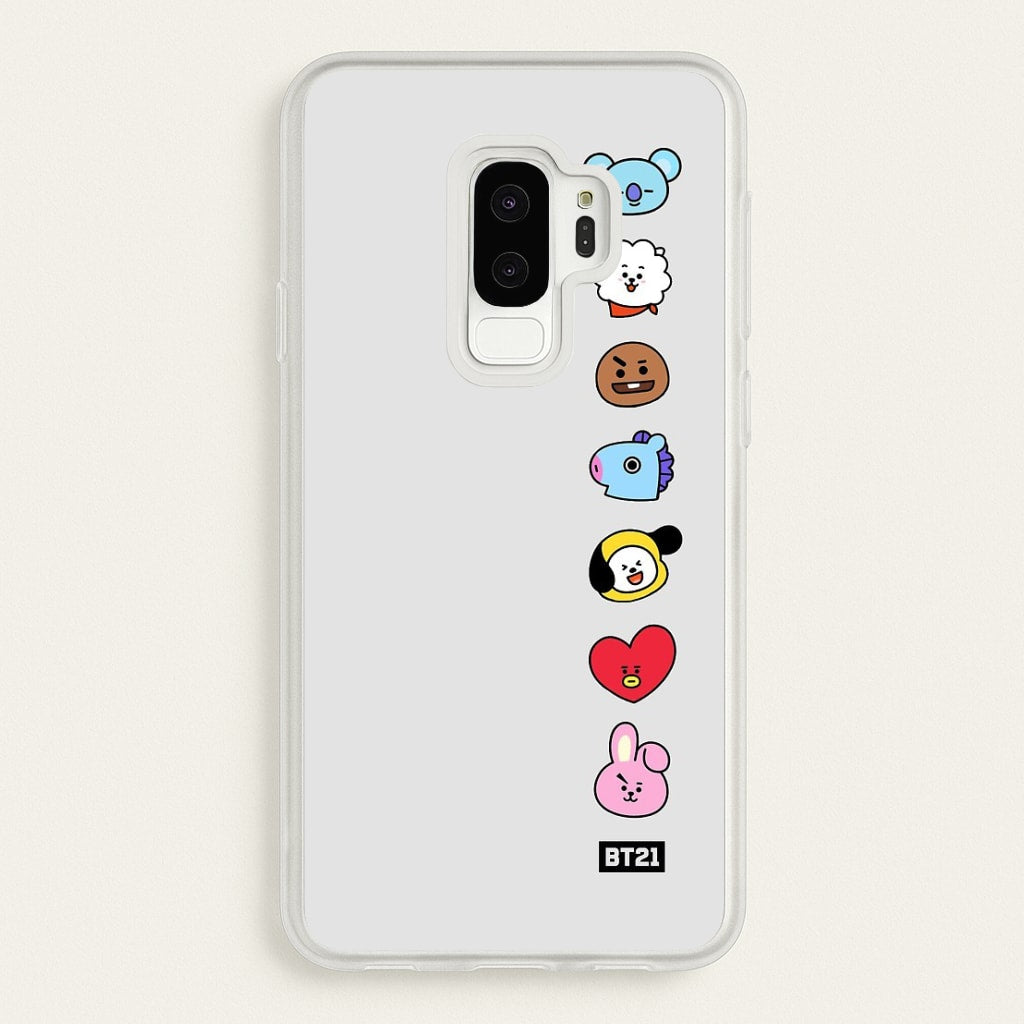 BT21 Vertical Faces - K Pop Phone Case for Galaxy S9 Plus - BTS-028-S9+