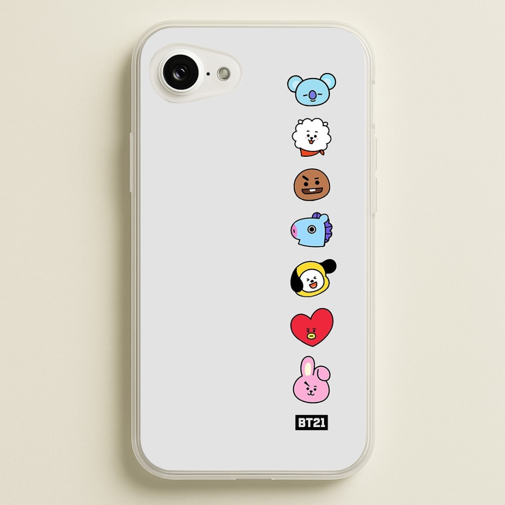 BT21 Vertical Faces - K Pop Phone Case for iPhone 16e - BTS-028-16e
