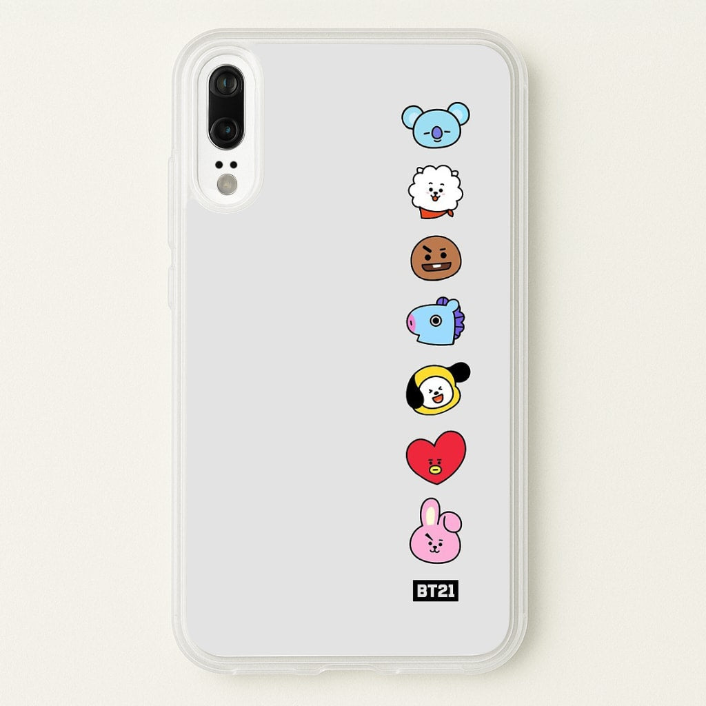 BT21 Vertical Faces - K Pop Phone Case for Huawei P20 - BTS-028-P20