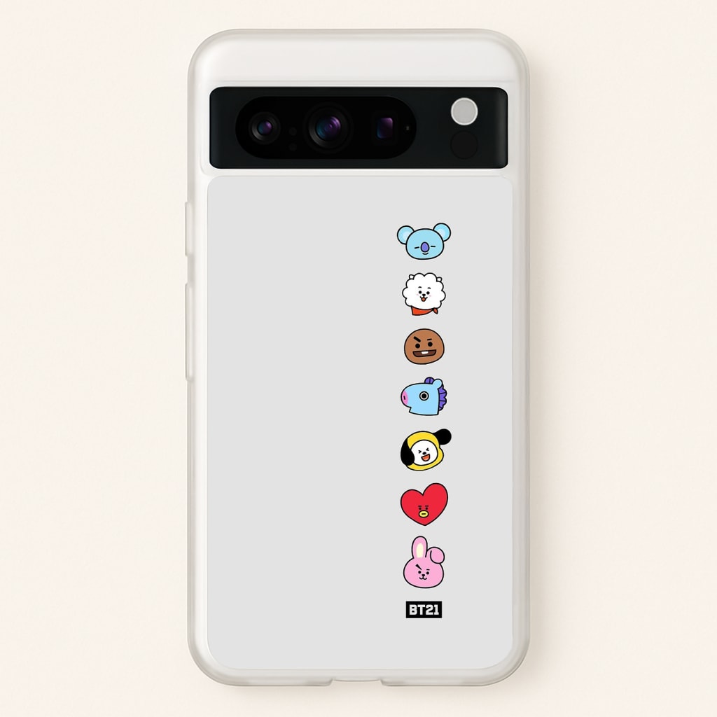 BT21 Vertical Faces - K Pop Phone Case for Google Pixel 8 Pro - BTS-028-GP8Pro