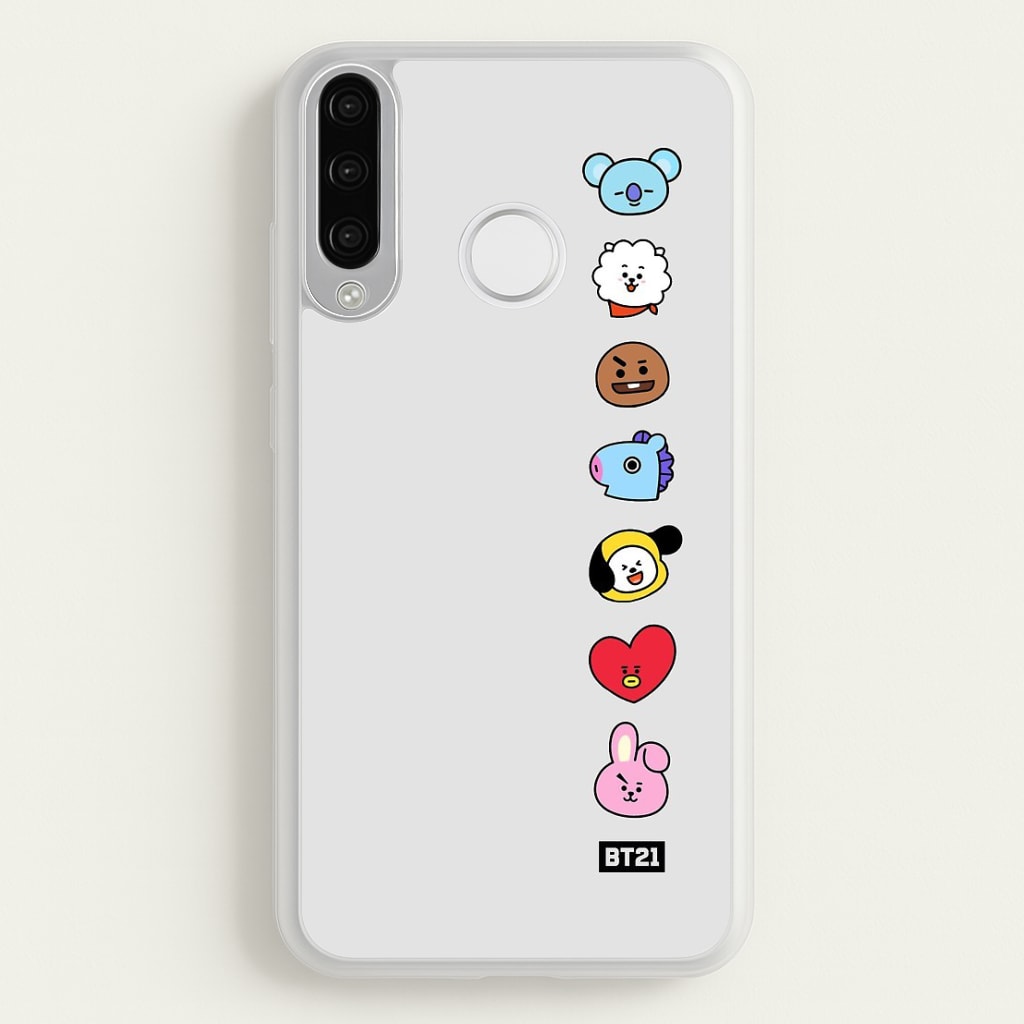 BT21 Vertical Faces - K Pop Phone Case for Huawei P30 Lite - BTS-028-P30L