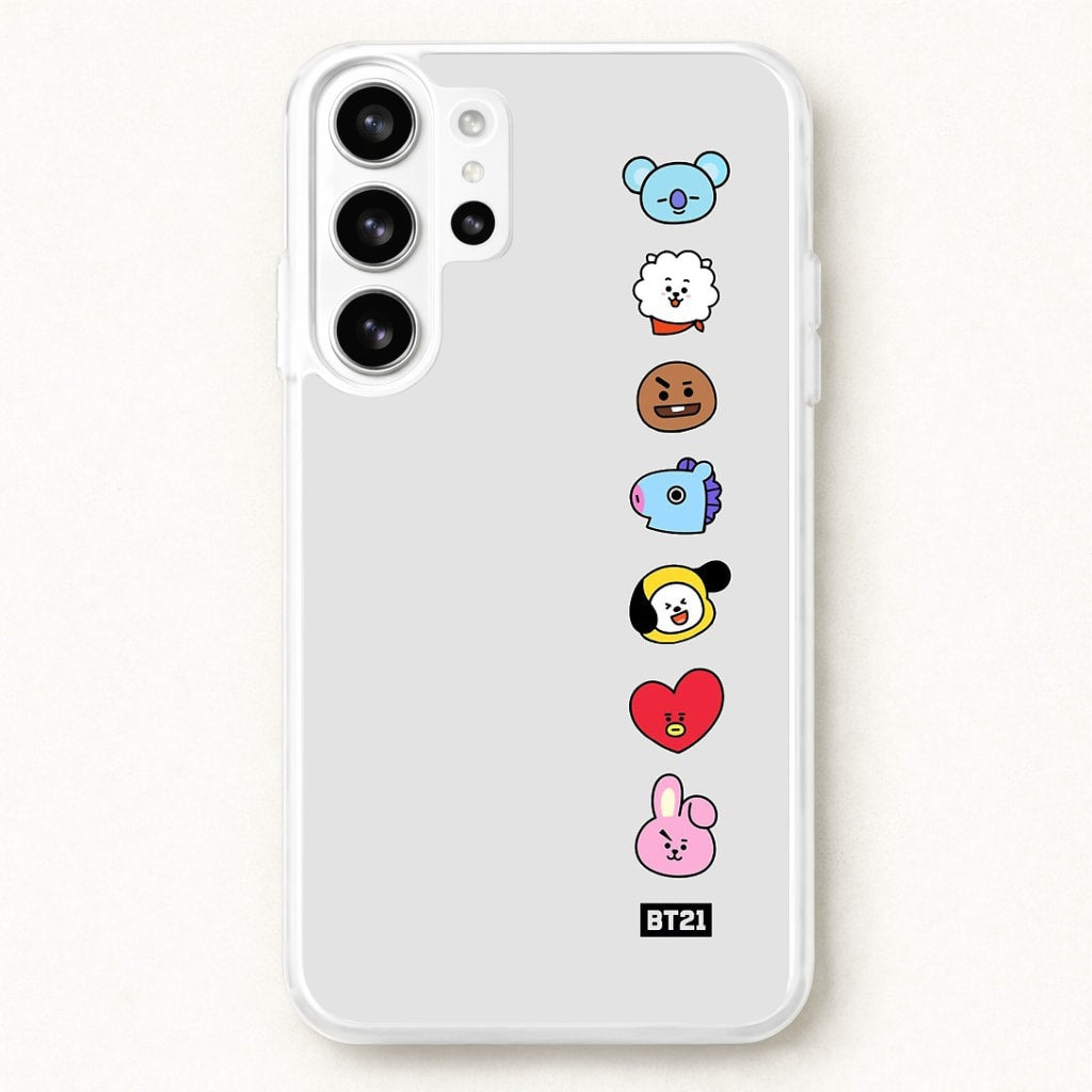 BT21 Vertical Faces - K Pop Phone Case for Galaxy S26 Ultra