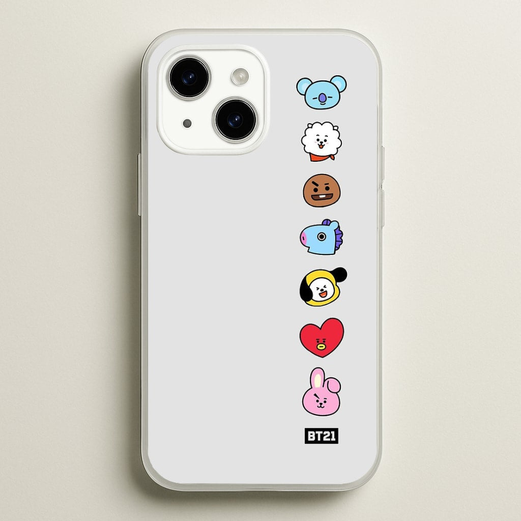 BT21 Vertical Faces - K Pop Phone Case for iPhone 15 Plus - BTS-028-15+