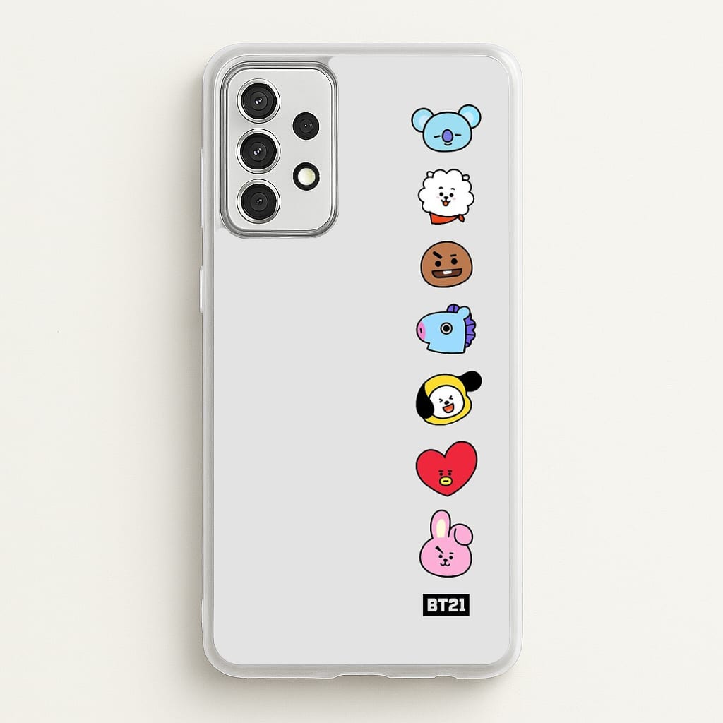 BT21 Vertical Faces - K Pop Phone Case for Galaxy A52 / A52s - BTS-028-A52