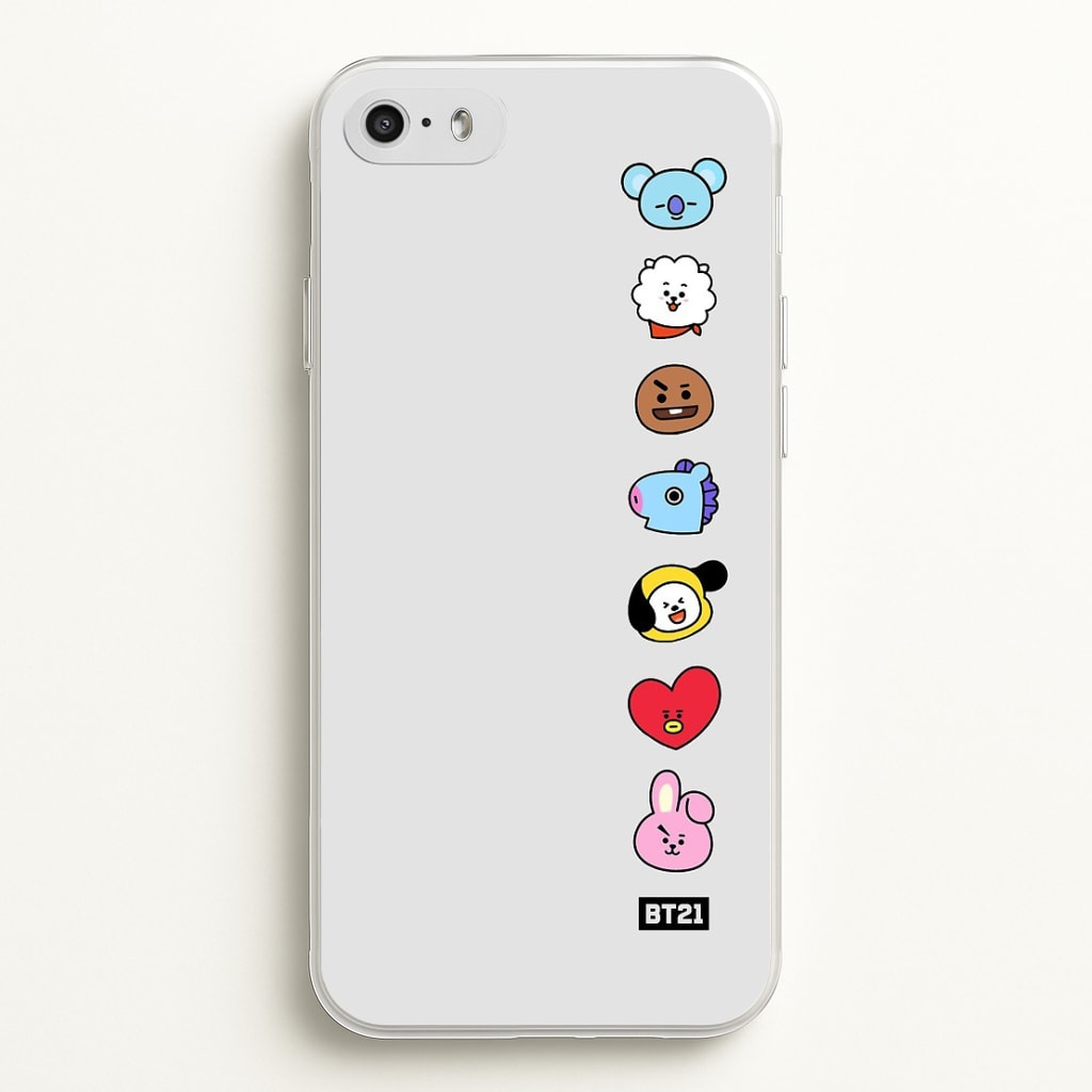 BT21 Vertical Faces - K Pop Phone Case for iPhone 5 / 5s / SE 2016 - BTS-028-5