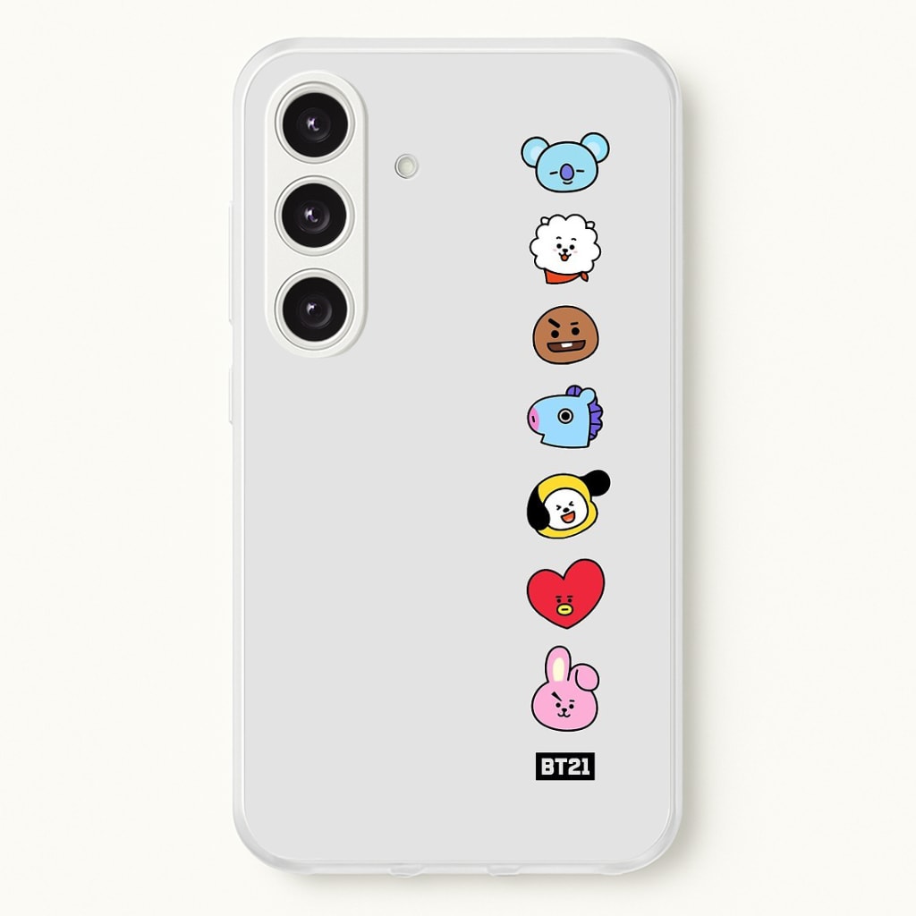 BT21 Vertical Faces - K Pop Phone Case for Galaxy S24FE - BTS-028-S24FE
